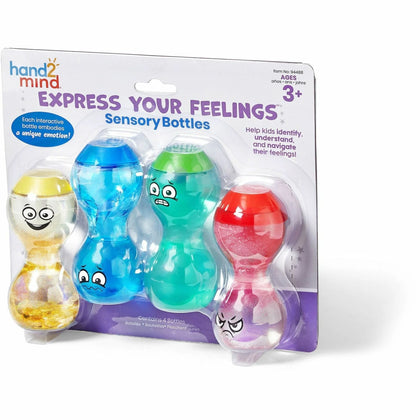 Learning Resources Sensory Bottles: Express Feelings Kit - Develop Emotional Awareness - Ages 3+ - Set of 4 - Books &