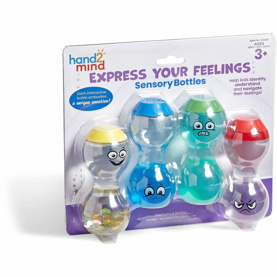 Learning Resources Sensory Bottles: Express Feelings Kit - Develop Emotional Awareness - Ages 3+ - Set of 4 - Books &