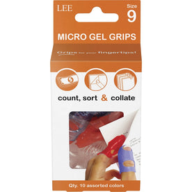 LEE Micro Gel Grips: Large Size Rubber Grips 0.75’’ Diameter Assorted Colors - 10/Pack - Mailroom Equipment & Supplies