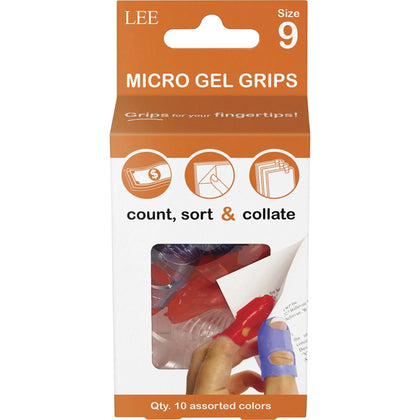 LEE Micro Gel Grips: Large Size Rubber Grips 0.75’’ Diameter Assorted Colors - 10/Pack - Mailroom Equipment & Supplies