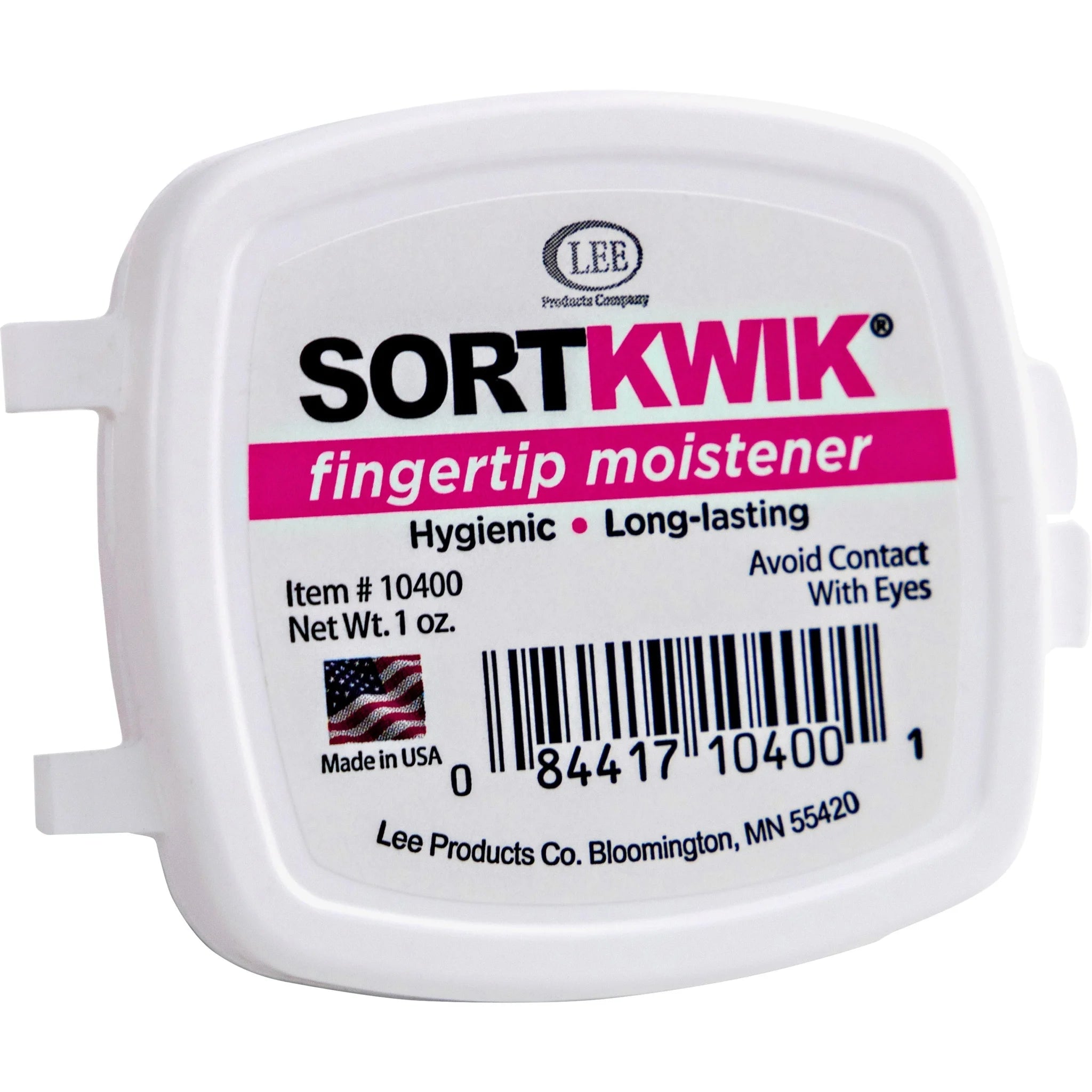 LEE Sortkwik Fingertip Moistener: White Non-slip Base - Stain/Odor-Free - 1 Each - Mailroom Equipment & Supplies