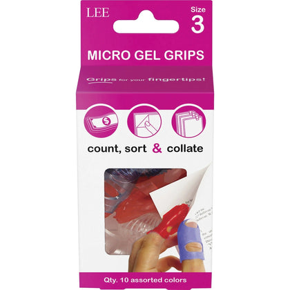 LEE Tippi Micro-Gel Fingertip Grips - Extra Small Size Assorted Pack - Mailroom Equipment & Supplies