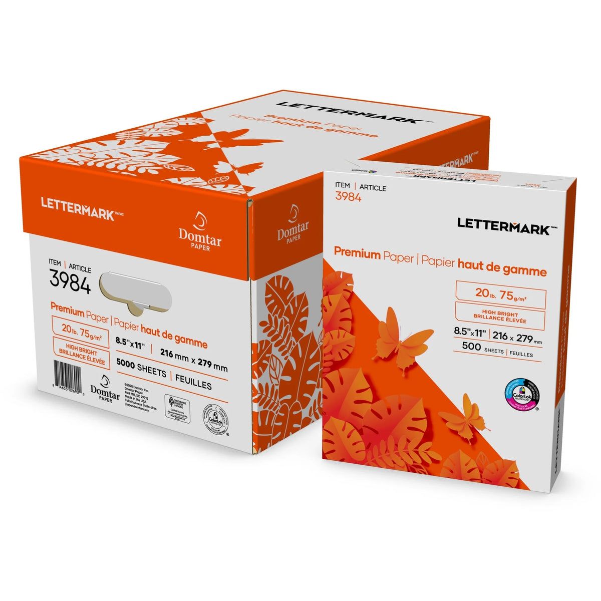 Lettermark Premium Paper: White 96 Brightness 20 lb - 500 Sheets - SFI Certified - Copy & Printer Paper