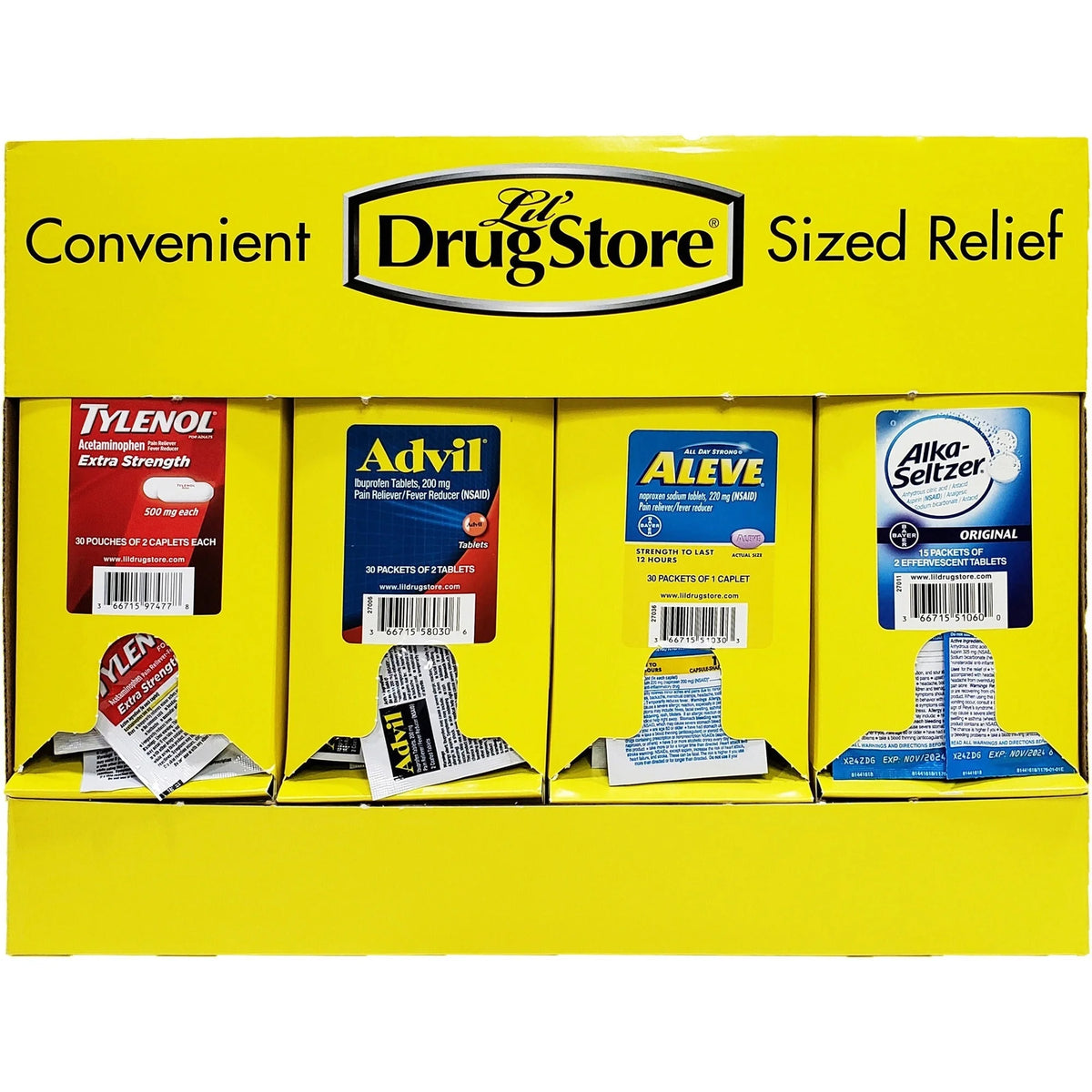 Lil’ Drug Store Grab N’ Go Medicine Dispenser - Convenient Cardboard Display - Medications