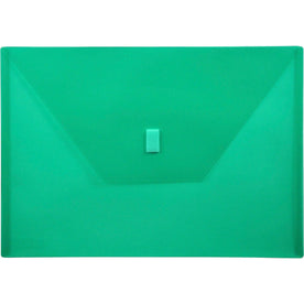 Lion 22080-GR A4 Recycled File Pocket: Green Poly Weatherproof Hook & Loop Closure - Envelopes