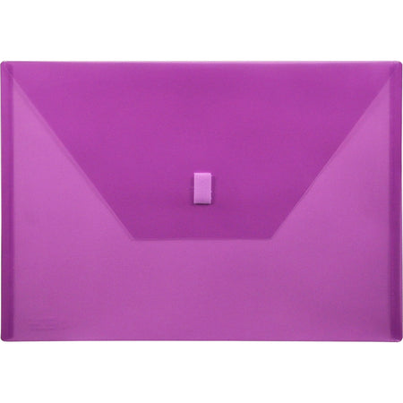 Lion 22080-PR A4 Recycled File Pocket: Purple Poly Weatherproof Hook & Loop Closure - Envelopes