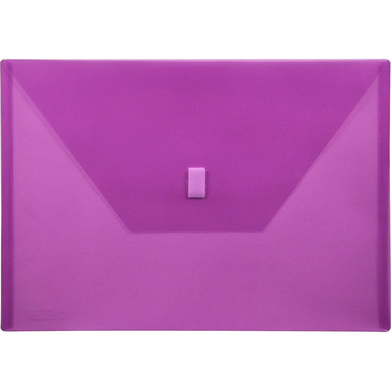Lion 22080-PR A4 Recycled File Pocket: Purple Poly Weatherproof Hook & Loop Closure - Envelopes