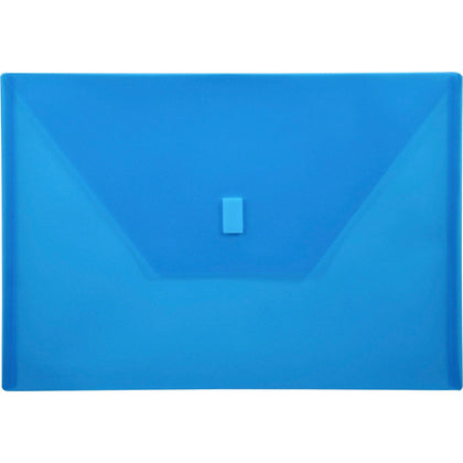 Lion A4 Recycled File Pocket: Blue Polypropylene Weatherproof Heavy Duty - Poly Envelopes