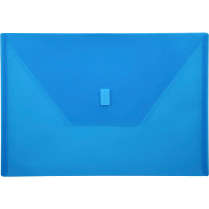 Lion A4 Recycled File Pocket: Blue Polypropylene Weatherproof Heavy Duty - Poly Envelopes
