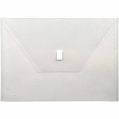 Lion A4 Recycled File Pocket: Clear Poly Weatherproof Hook & Loop Closure - Envelopes