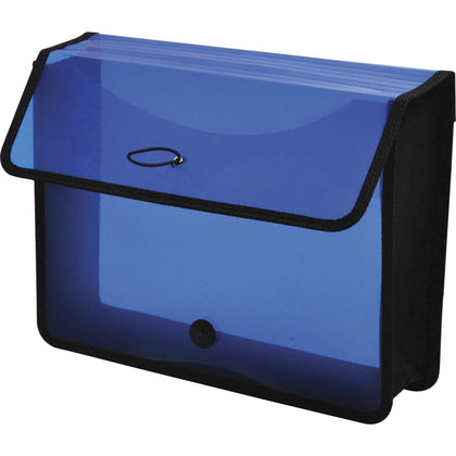 Lion Expand-N-File Letter File Wallet - Transparent Blue - 3’’ Expansion - Expanding Files