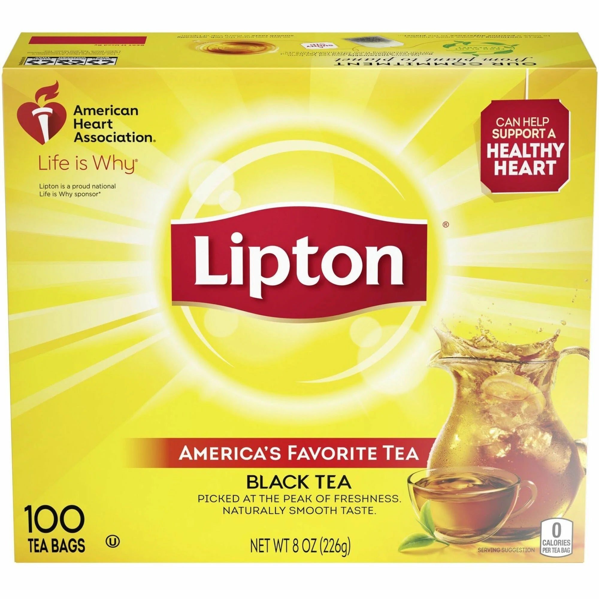 Lipton Classic Black Tea Bag 1.3 oz Per Packet 100 / Box Teabag (LIPTJL00291)