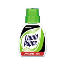 Liquid Paper Fast Dry Correction Fluid - Foam Wedge Applicator - 22 mL - White - 3 / Pack - Supplies