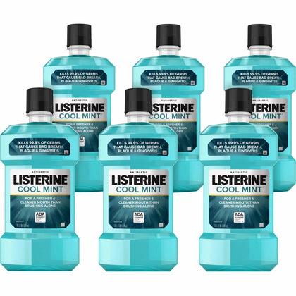 LISTERINE® Cool Mint Mouthwash - Freshens Breath Cleans Thoroughly - Personal Hygiene Supplies