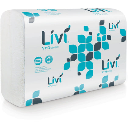 Livi 50861 VPG Select Multifold Towel: 1-Ply White Virgin Fiber - 220/Pack - Paper Towels