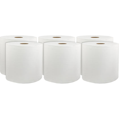 Livi Solaris Paper Hardwound Towels - 1 Ply - 8’’ x 800 ft - White - Virgin Fiber - 6 / Carton