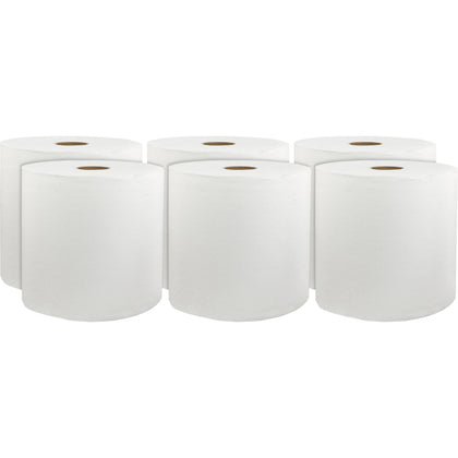 Livi Solaris Paper Hardwound Towels - 1 Ply - 8’’ x 800 ft - White - Virgin Fiber - 6 / Carton