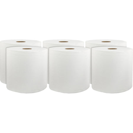 Livi Solaris Paper Hardwound Towels - 1 Ply - 8’’ x 800 ft - White - Virgin Fiber - 6 / Carton