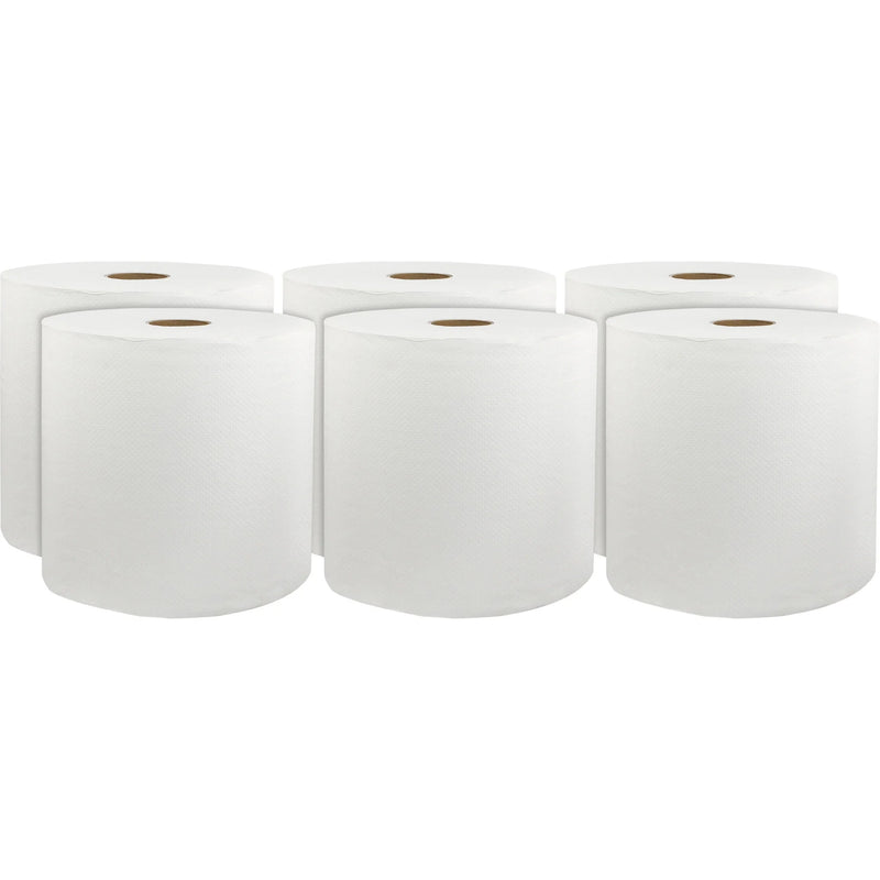 Livi Solaris Paper Hardwound Towels - 1 Ply - 8’’ x 800 ft - White - Virgin Fiber - 6 / Carton