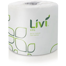 Livi VPG Bath Tissue: 2-Ply 400 Sheets/Roll Leaf Emboss Pattern - Bathroom Tissue