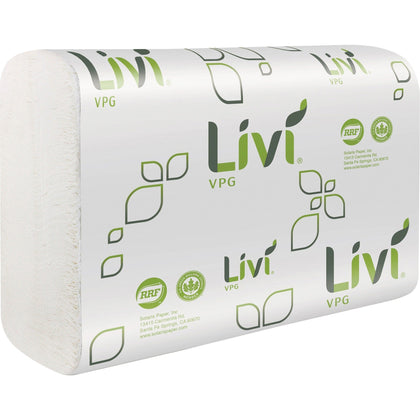Livi VPG MultiFold Towel: 1-Ply White Paper Virgin Fiber - 250/Pack - Towels