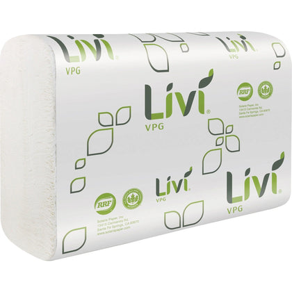 Livi VPG MultiFold Towel: 1-Ply White Paper Virgin Fiber - 250/Pack - Towels