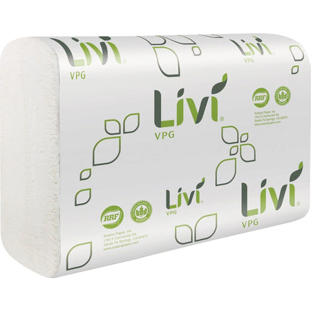 Livi VPG MultiFold Towel: 1-Ply White Paper Virgin Fiber - 250/Pack - Towels