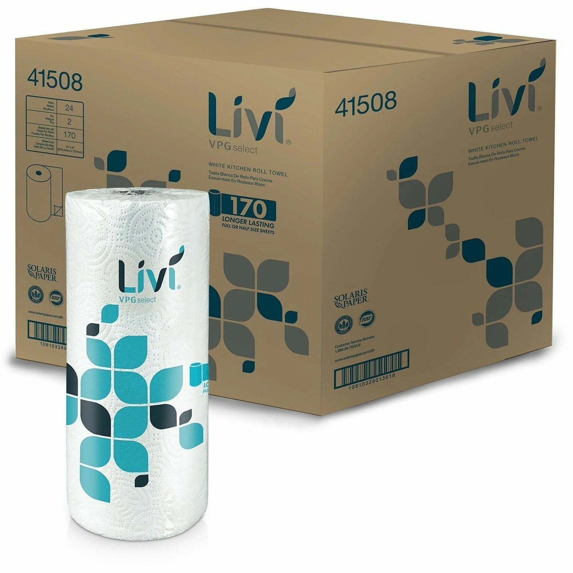 Livi VPG Select Kitchen Paper Towels: 2-Ply 170 Sheets Bright White - 24 Carton - Towels