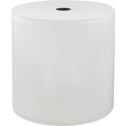LoCor Hard Wound Roll Towels: 1-Ply 7’’ x 800 ft White - Virgin Fiber - 6 Rolls - Paper Towels