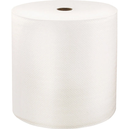 LoCor Hardwound Roll Towels: 1-Ply 7’’ x 1000 ft Fully Embossed Bright White - Fiber - 6/Carton - Paper Towels