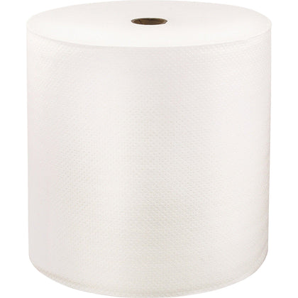 LoCor Hardwound Roll Towels: 1-Ply 8’’ x 1000 ft Fully Embossed Bright White - Fiber - 6/Carton - Paper Towels