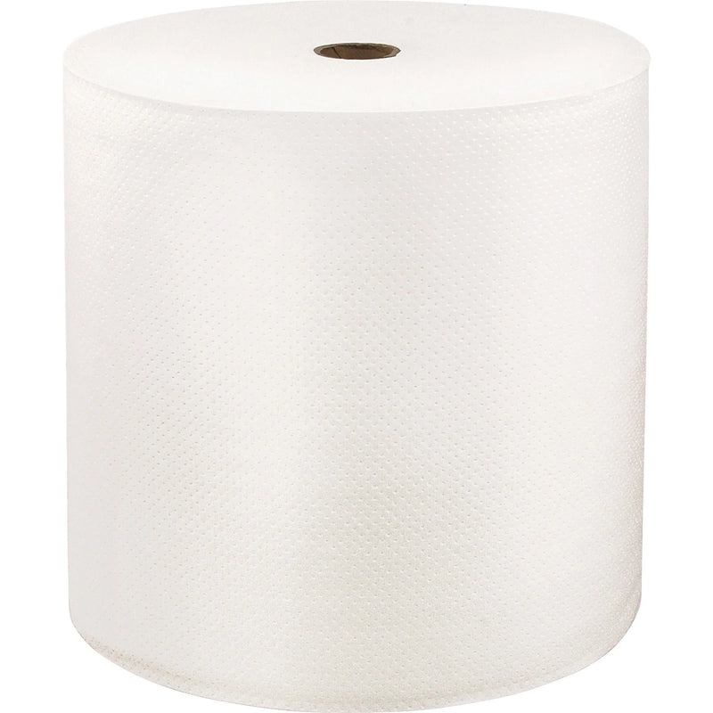 LoCor Hardwound Roll Towels: 1-Ply 8’’ x 1000 ft Fully Embossed Bright White - Fiber - 6/Carton - Paper Towels