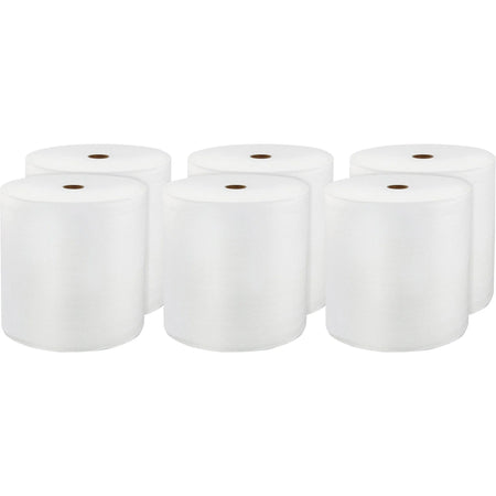LoCor Hardwound Roll Towels: 1-Ply 8’’ x 800 ft White - Virgin Fiber - 6/Carton - Paper Towels