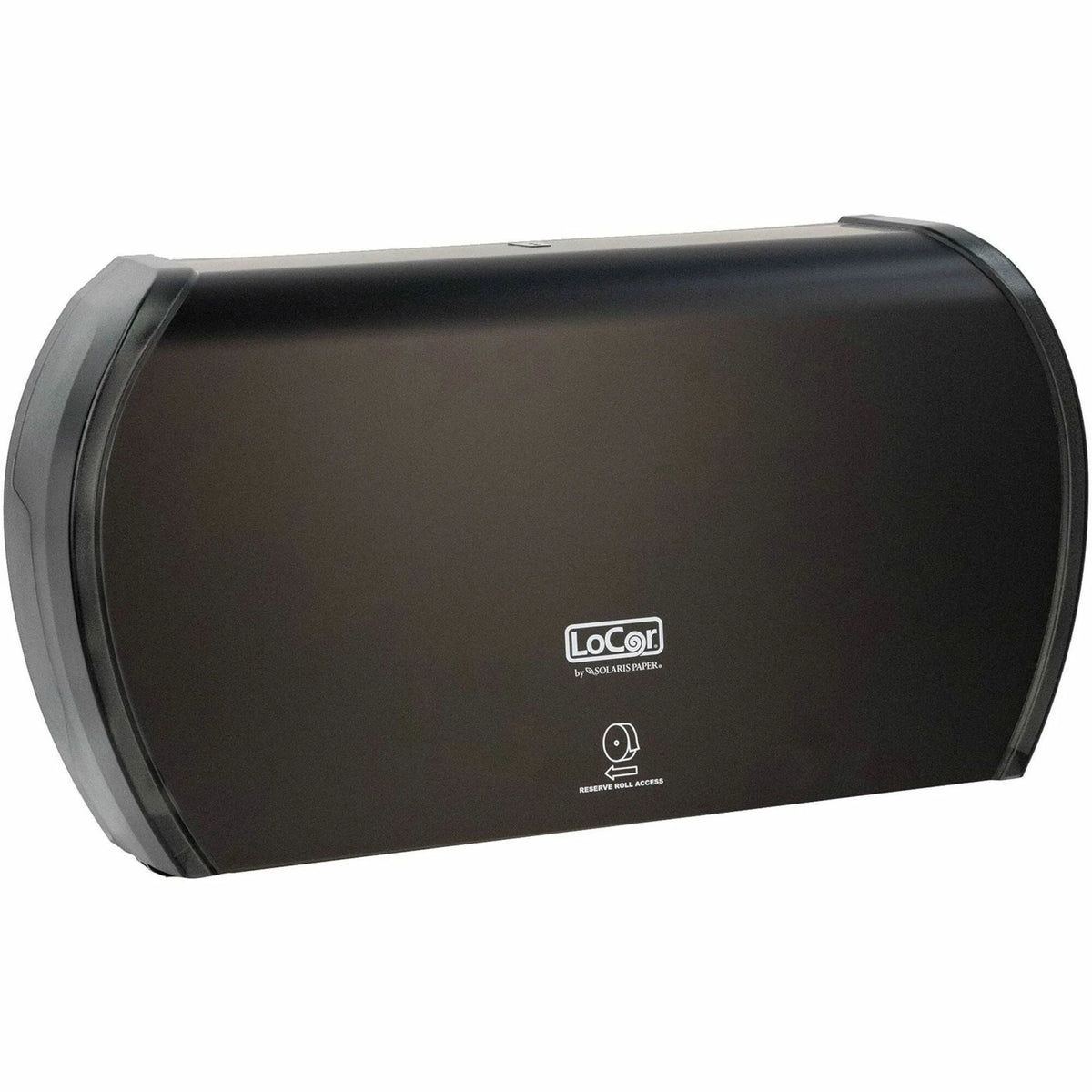 LoCor Jumbo Twin Bath Tissue Dispenser - Roll - 2 - 5.8’’ Height x 20.9’’ Width 12.4’’ Depth - Matte Black - Bathroom