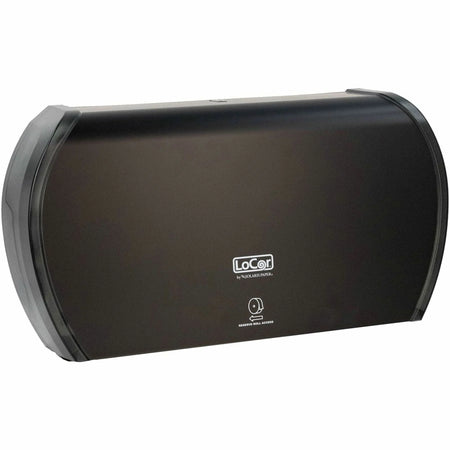 LoCor Jumbo Twin Bath Tissue Dispenser - Roll - 2 - 5.8’’ Height x 20.9’’ Width 12.4’’ Depth - Matte Black - Bathroom