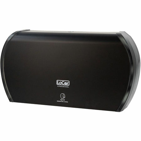 LoCor Jumbo Twin Bath Tissue Dispenser - Roll - 2 - 5.8’’ Height x 20.9’’ Width 12.4’’ Depth - Matte Black - Bathroom