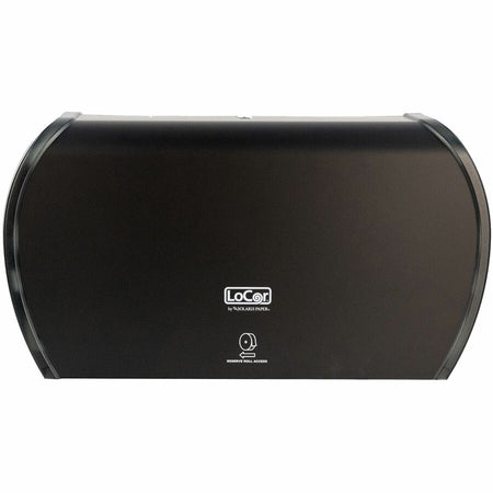 LoCor Jumbo Twin Bath Tissue Dispenser - Roll - 2 - 5.8’’ Height x 20.9’’ Width 12.4’’ Depth - Matte Black - Bathroom