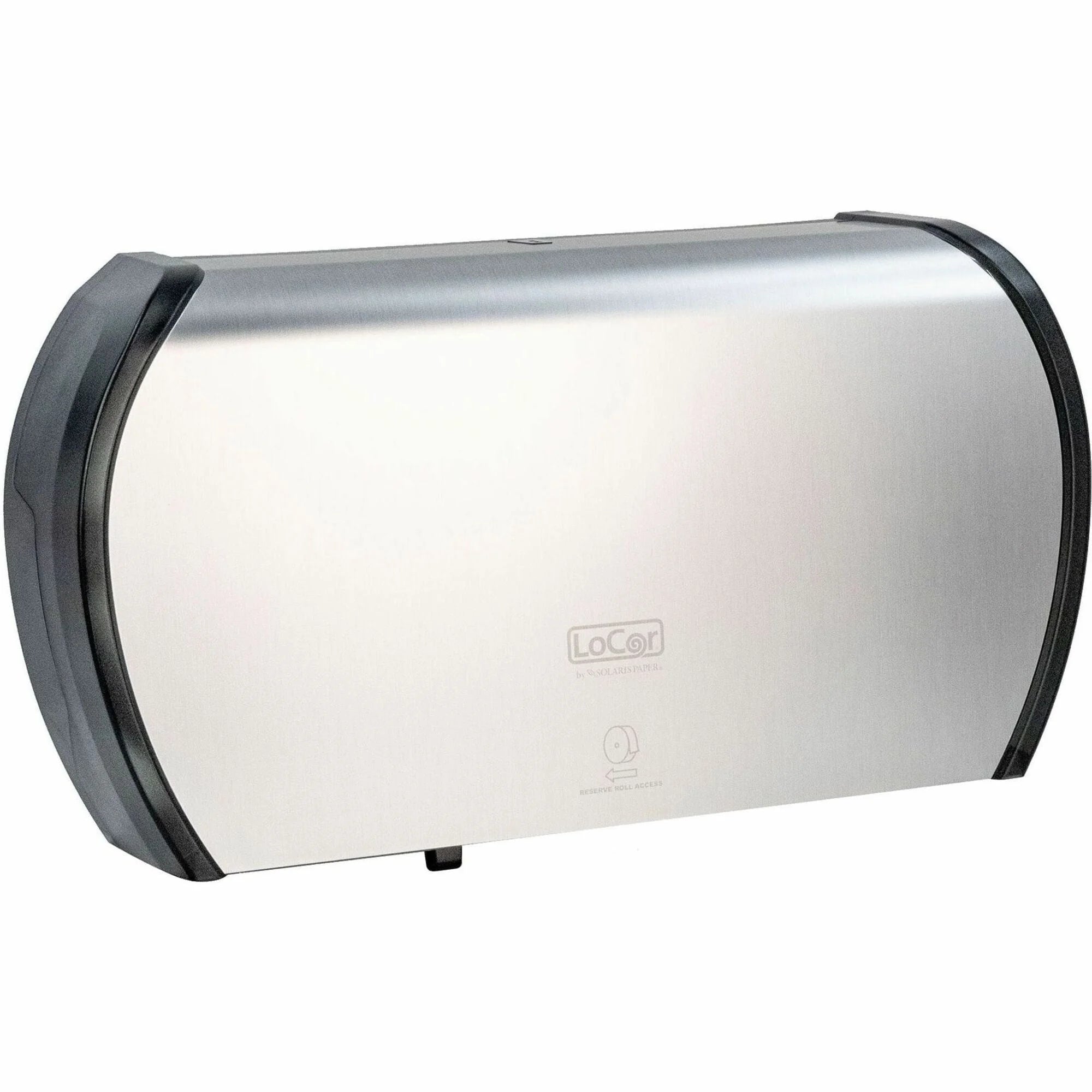 LoCor Jumbo Twin Bath Tissue Dispenser: Stainless Steel Sliding Door - Bathroom Dispensers