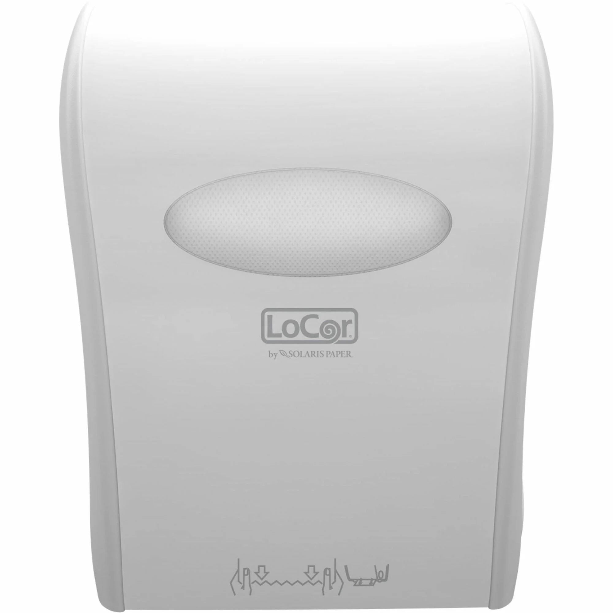 LoCor Mechanical Hands-Free Roll Dispenser - Touchless White - 10’’ x 12.4’’ 16.8’’ - Paper Towel Dispensers