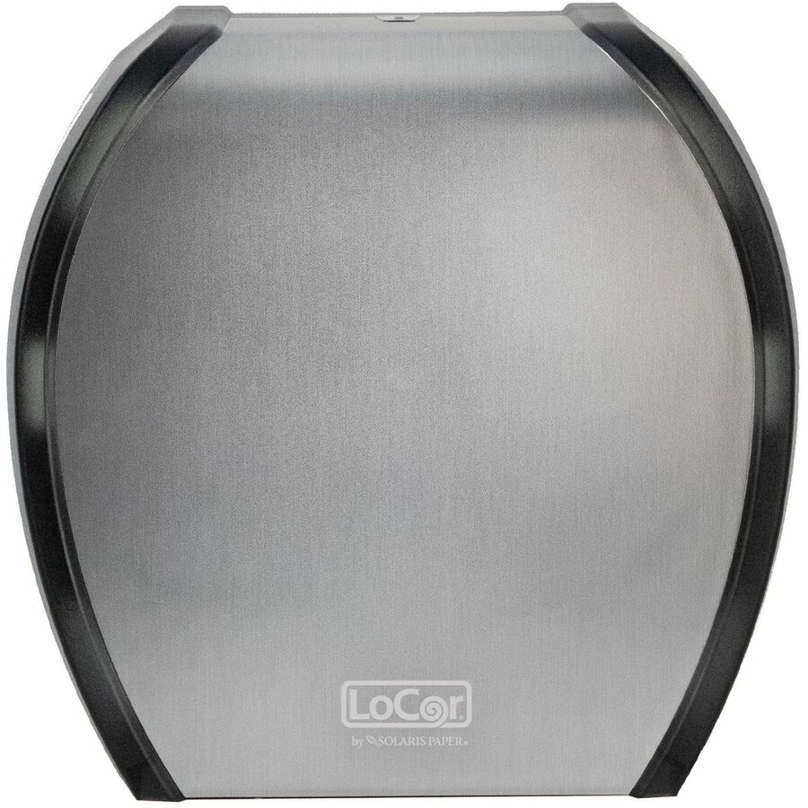 LoCor Paper Jumbo Bath Tissue Dispenser - Roll - 4.8’’ Height x 12’’ Width 11.8’’ Depth - Stainless - 1 Each - Bathroom