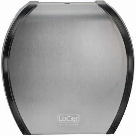 LoCor Paper Jumbo Bath Tissue Dispenser - Roll - 4.8’’ Height x 12’’ Width 11.8’’ Depth - Stainless - 1 Each - Bathroom