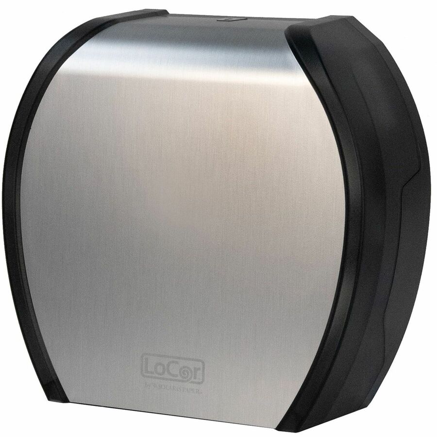 LoCor Paper Jumbo Bath Tissue Dispenser - Roll - 4.8’’ Height x 12’’ Width 11.8’’ Depth - Stainless - 1 Each - Bathroom