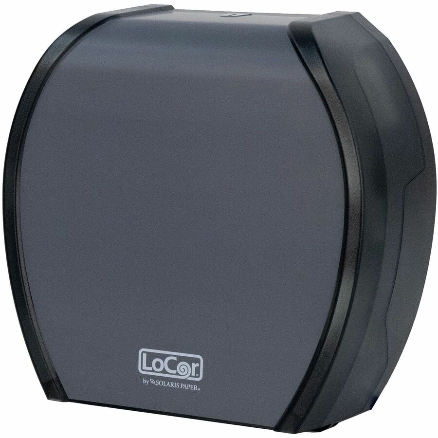 LoCor Paper Jumbo Bath Tissue Dispenser - Roll - 4.8’’ Height x 12’’ Width 11.8’’ Depth - Matte Gray - 1 Each