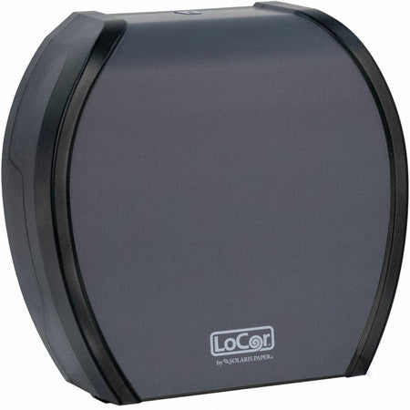 LoCor Paper Jumbo Bath Tissue Dispenser - Roll - 4.8’’ Height x 12’’ Width 11.8’’ Depth - Matte Gray - 1 Each