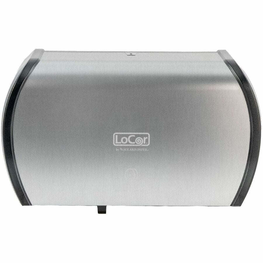 LoCor Side-By-Side Bath Tissue Dispenser - Roll - 3000 x Sheet - 5.2’’ Height 15’’ Width 8.9’’ Depth - Stainless
