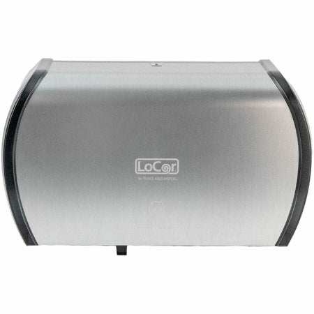 LoCor Side-By-Side Bath Tissue Dispenser - Roll - 3000 x Sheet - 5.2’’ Height 15’’ Width 8.9’’ Depth - Stainless