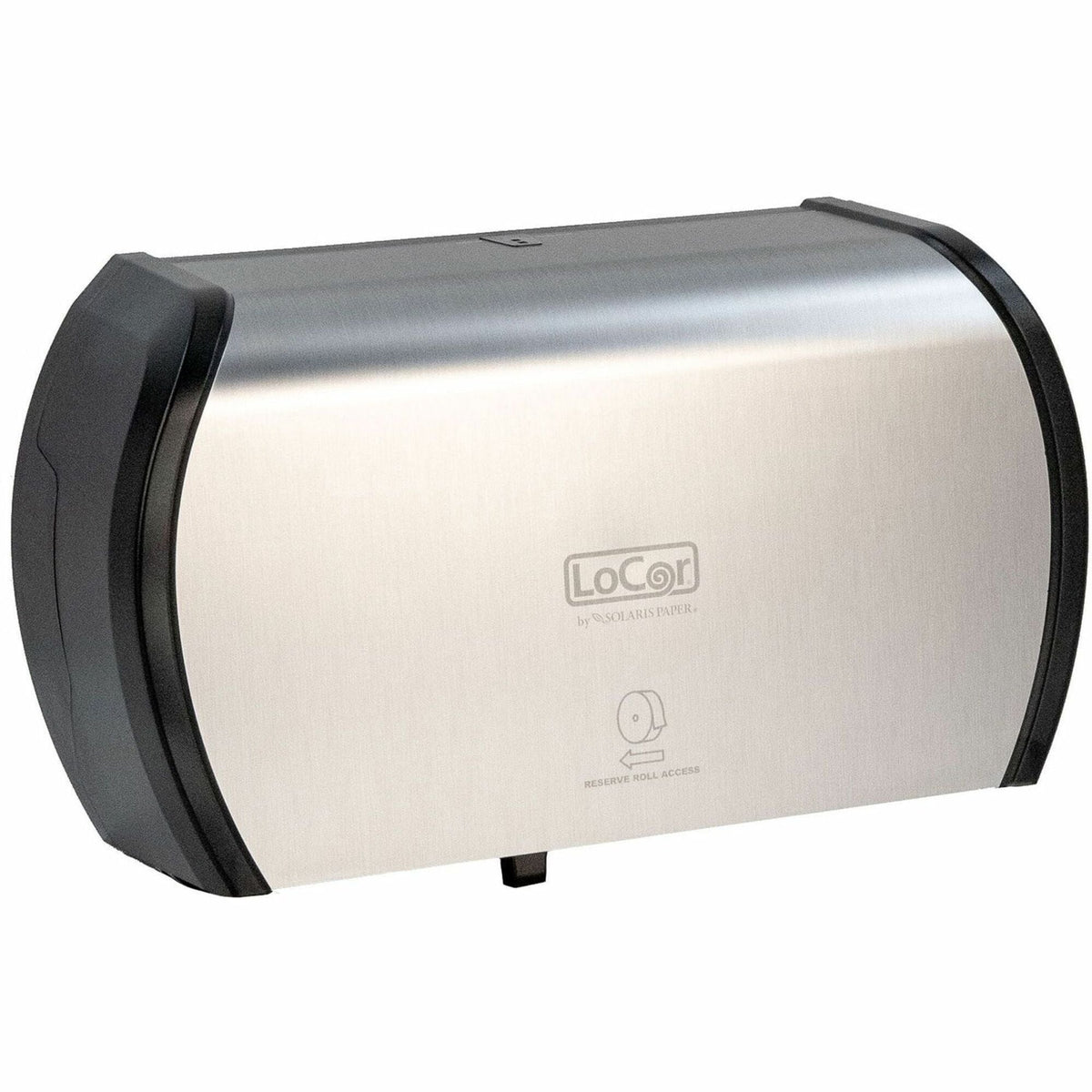 LoCor Side-By-Side Bath Tissue Dispenser - Roll - 3000 x Sheet - 5.2’’ Height 15’’ Width 8.9’’ Depth - Stainless