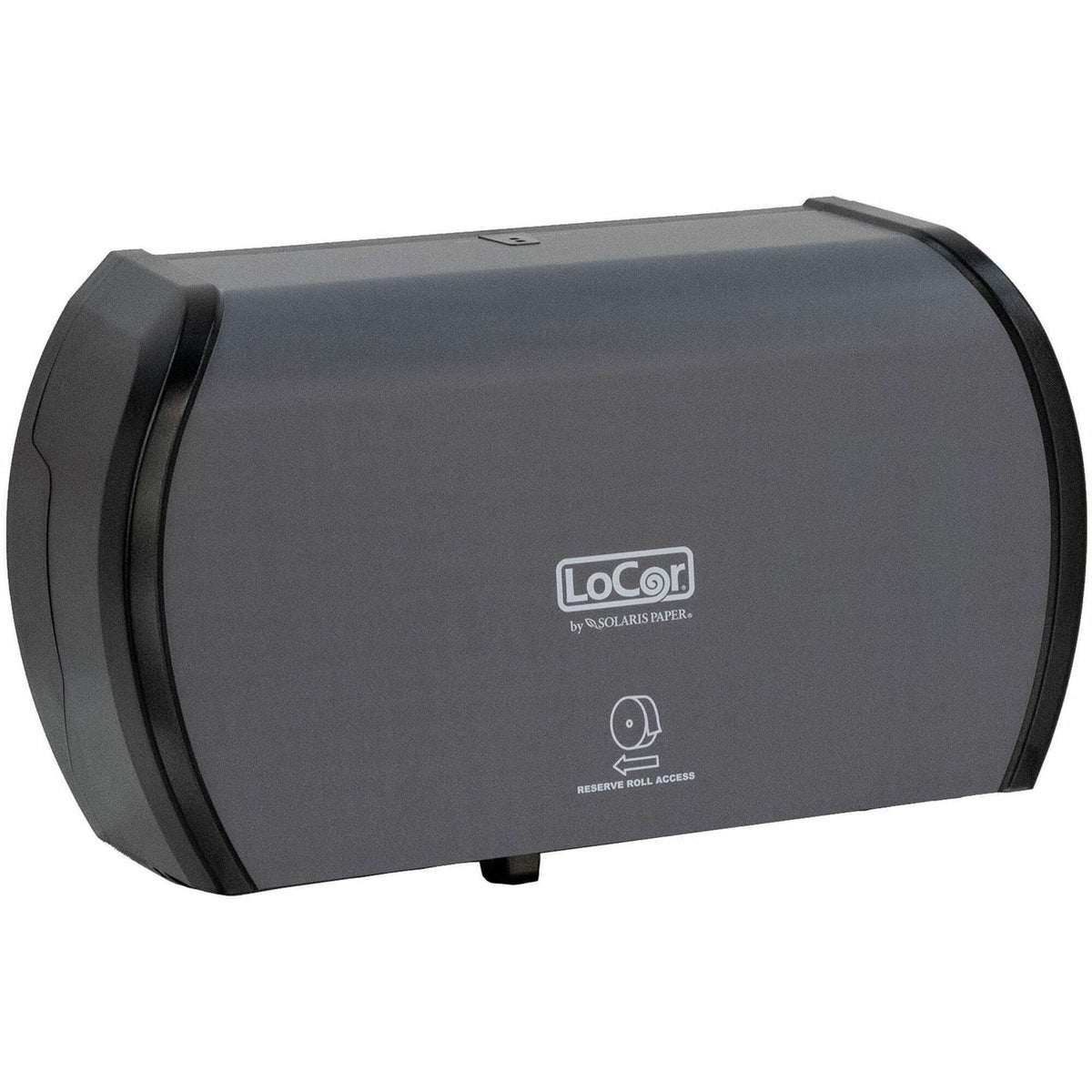 LoCor Side-By-Side Bath Tissue Dispenser - Roll - 3000 x Sheet - 5.2’’ Height 15’’ Width 8.9’’ Depth - Matte Gray