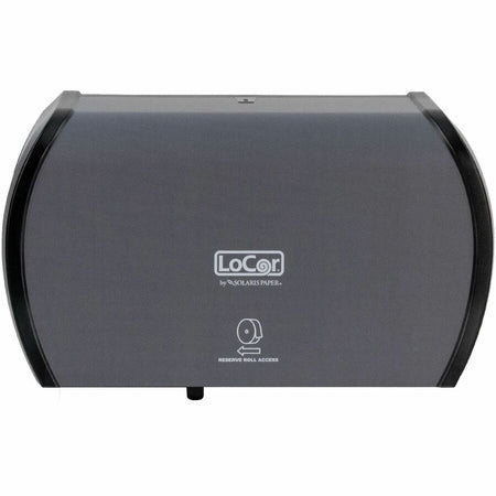 LoCor Side-By-Side Bath Tissue Dispenser - Roll - 3000 x Sheet - 5.2’’ Height 15’’ Width 8.9’’ Depth - Matte Gray