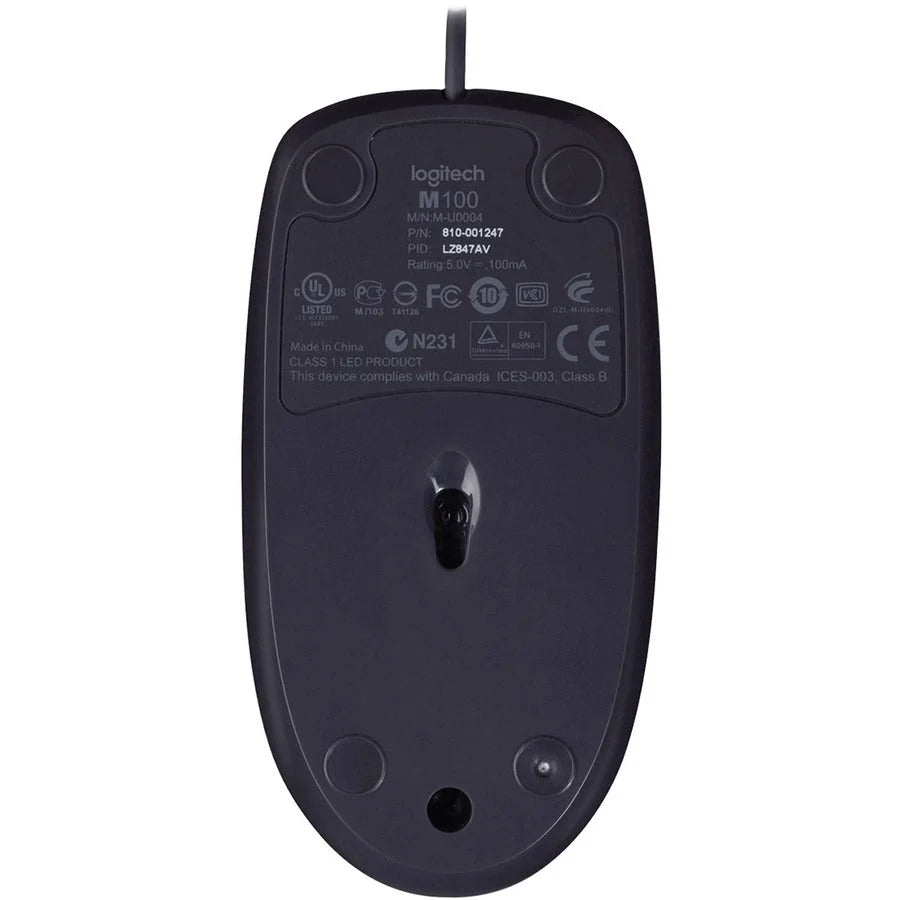 Logitech B100 Optical USB Mouse - Reliable Wired for Smooth Navigation - Keyboards & Mice